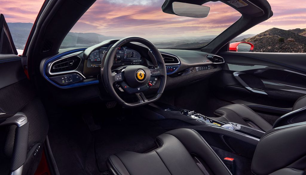 Ferrari 296 GTS black leather interior