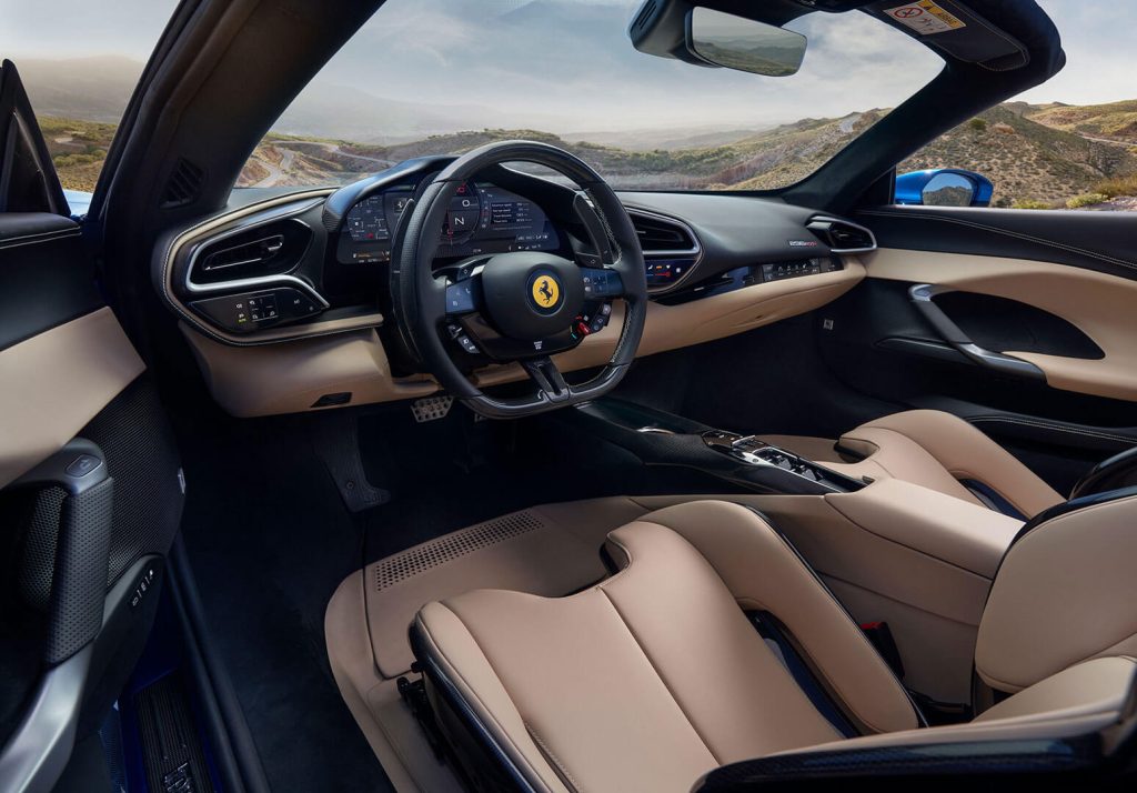 Ferrari 296 GTS tan leather interior
