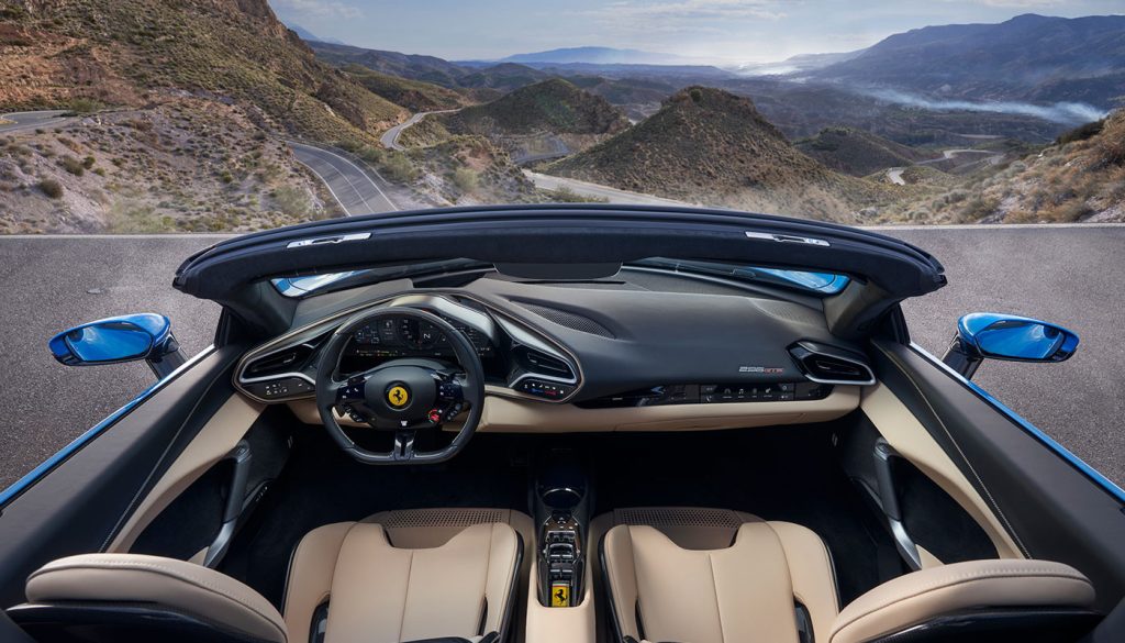 Ferrari 296 GTS tan leather interior