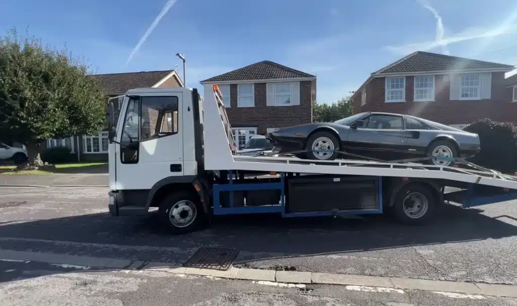 Taking messed-up Ferrari for restoration