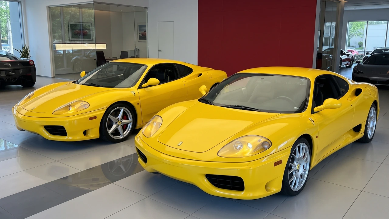 Two identical yellow Ferrari 360 Modenas have a massive $161,199 price gap purely because of one basic difference