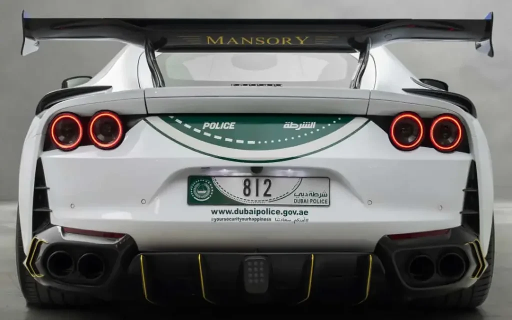 Dubai police adds a 800 HP Mansory Ferrari 812 Superfast to its extremely exotic fleet of cars