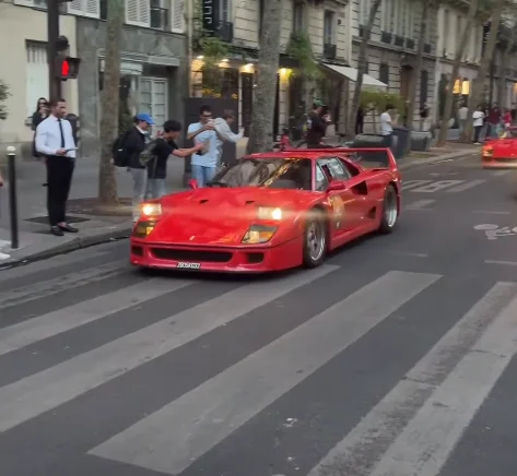 Eight Ferrari F40s spotted taking over Paris streets in extremely rare $24M sight