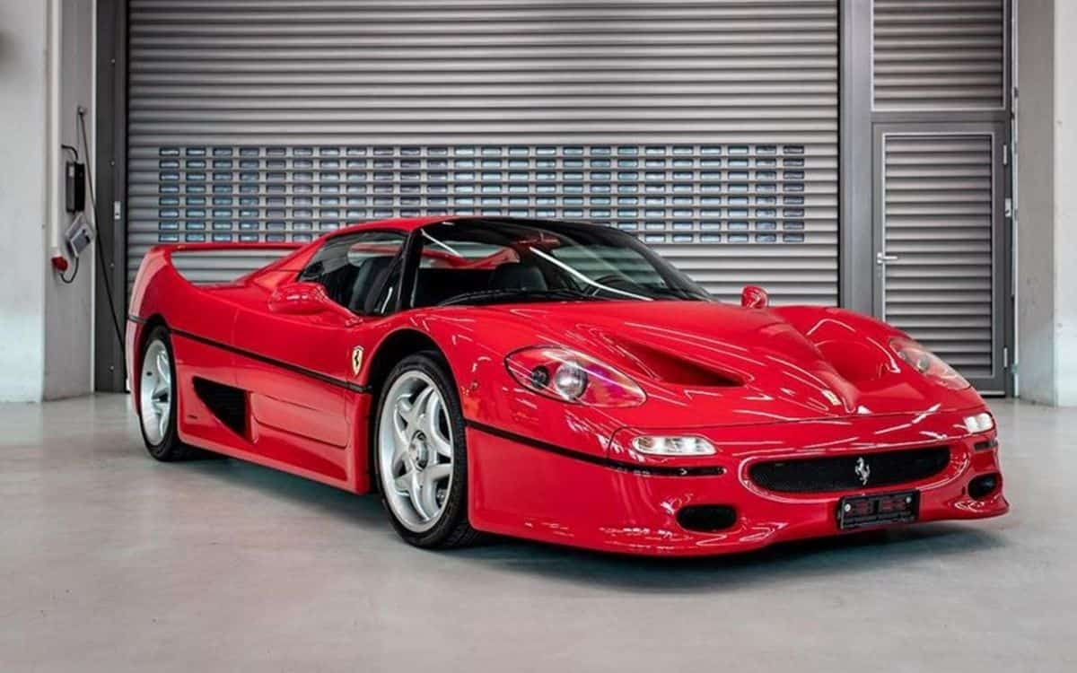 Vettel's Ferrari F50 was sold at auction.