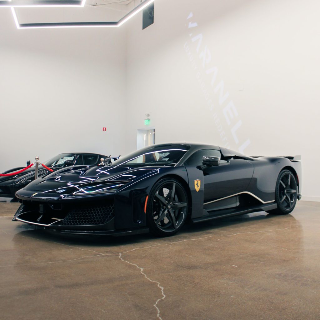 First Ferrari F80 arrives in Dallas wearing a wild color-shifting paint job that changes from blue to green