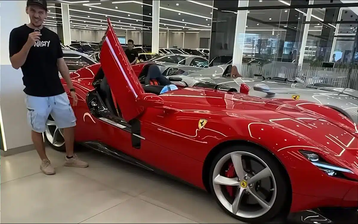 We show how to open the door of a $3.5 million Ferrari and… it looks like you're breaking in