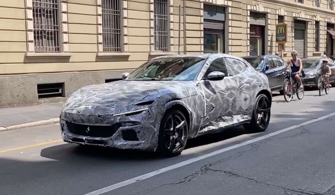 Ferrari Purosangue on the streets of Milan Italy