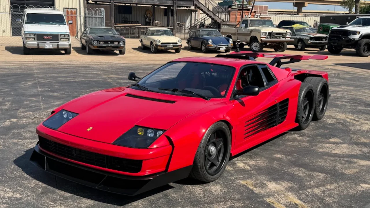 US man spent 2 years building the world's first 6x6 Ferrari Testarossa with wheels that cost more than most cars