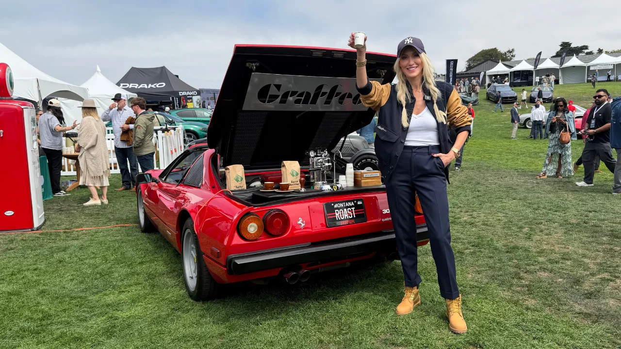 Supercar Blondie pulls espresso shots from 1984 Ferrari 308 GTS Quattrovalvole turned into the world's fastest cafe and you can win it plus 'free coffee for life'