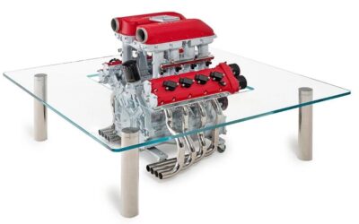 This coffee table has a Ferrari V8 engine built into it and it costs more than a car