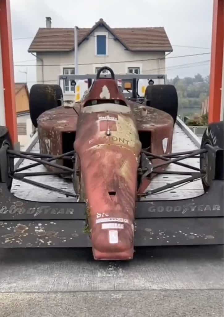 Rusted Ferrari F1 car