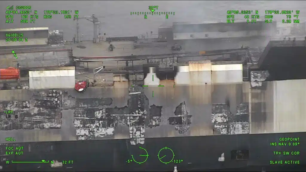 Cargo ship carrying more than 3,000 cars is now abandoned off the coast of Alaska