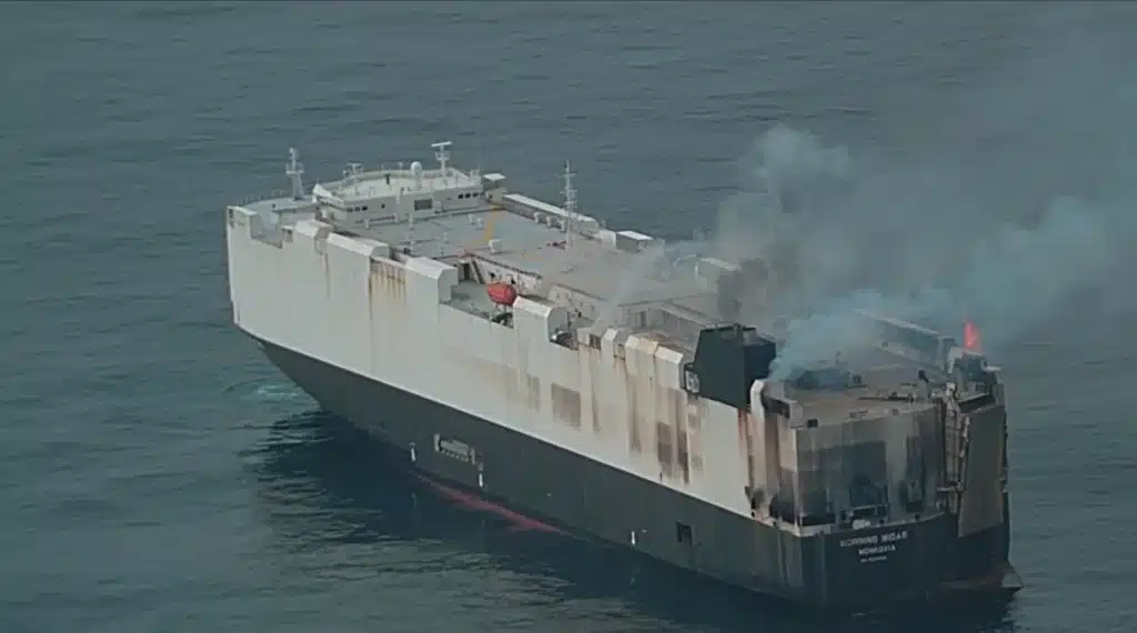 Cargo ship carrying more than 3,000 cars is now abandoned off the coast of Alaska