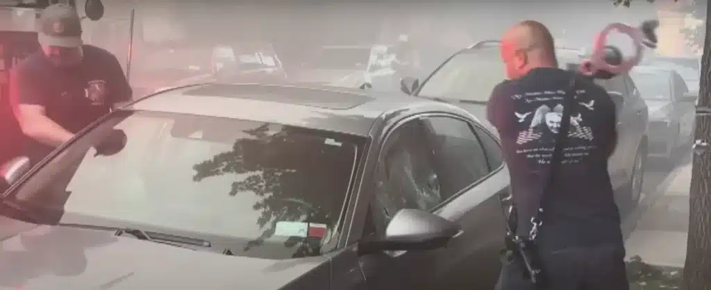 New York driver finds out the hard way that you shouldn't park next to a fire hydrant