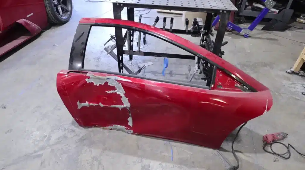 Fixing crashed Lamborghini door