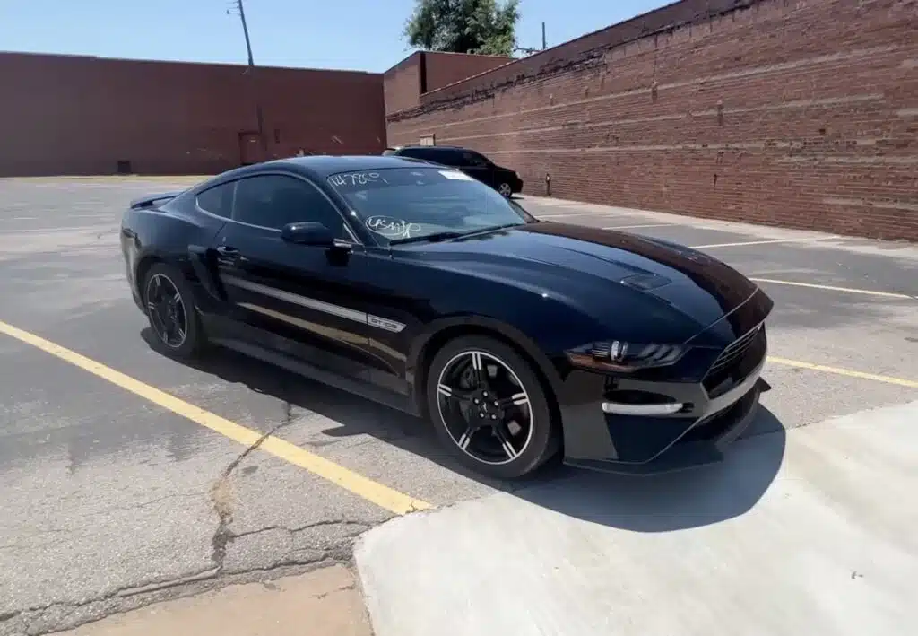 flood-damaged 2021 Ford Mustang GT muscle car