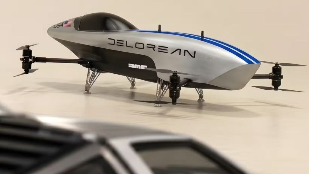DeLorean enters the skies by teaming up with an electric flying car racing organization