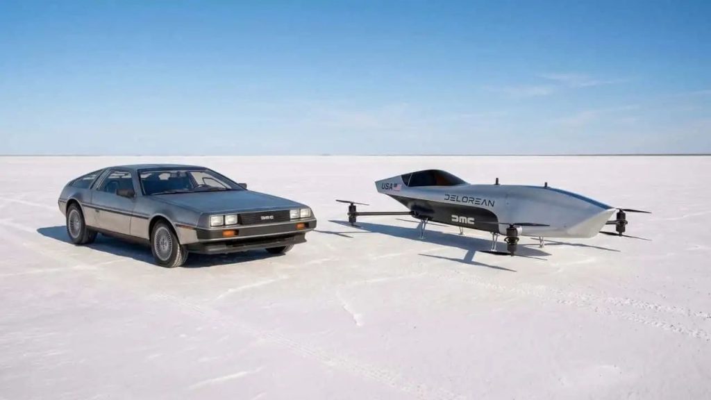 DeLorean enters the skies by teaming up with an electric flying car racing organization