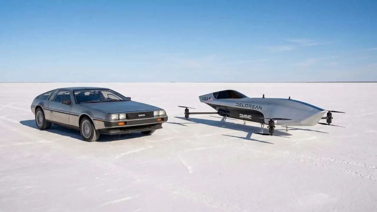 DeLorean enters the skies by teaming up with an electric flying car racing organization