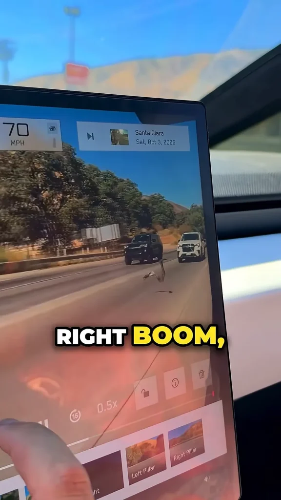 California man shares dashcam footage of chunk of flying metal hitting his Tesla Cybertruck at 70mph on highway and he's stunned by damage