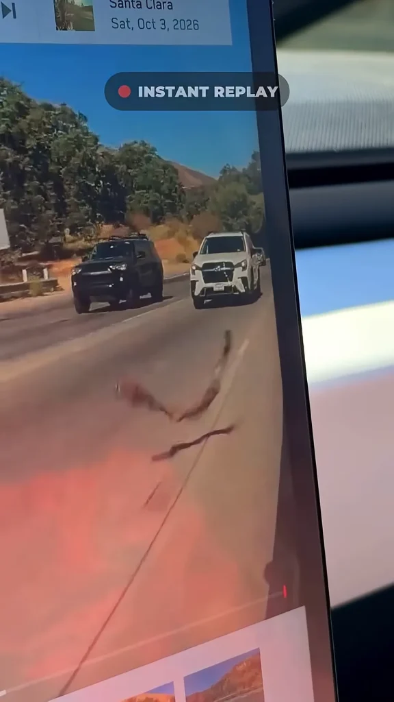 California man shares dashcam footage of chunk of flying metal hitting his Tesla Cybertruck at 70mph on highway and he's stunned by damage