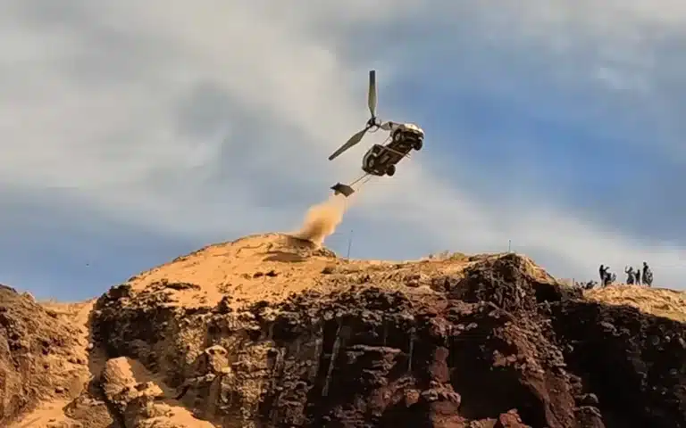 These heavy metal car fanatics from Utah made a homemade helicopter out of a flying SUV, and pushed it off a cliff to see if it could actually fly