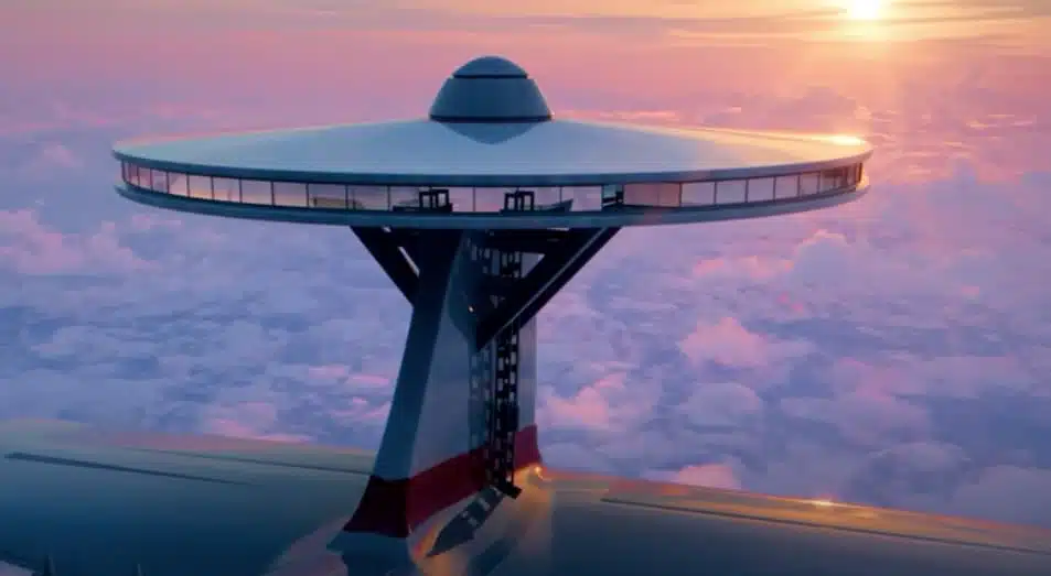 The Sky Cruise flying hotel will have a 360 degree viewing hall