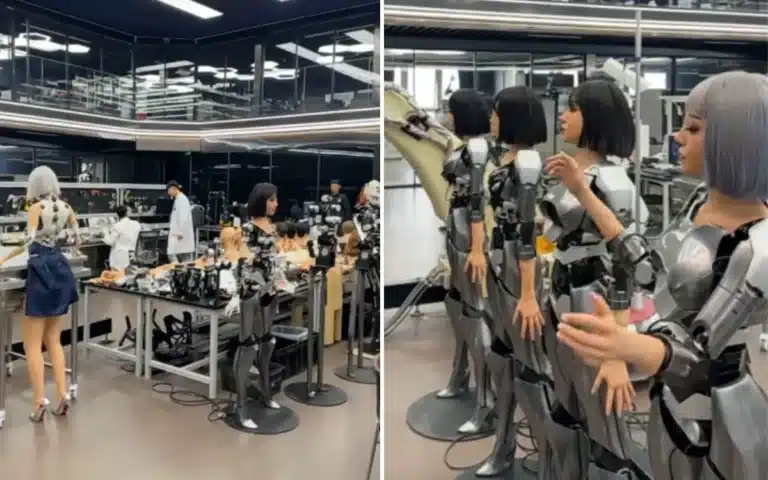Footage of humanoid robot factory in China