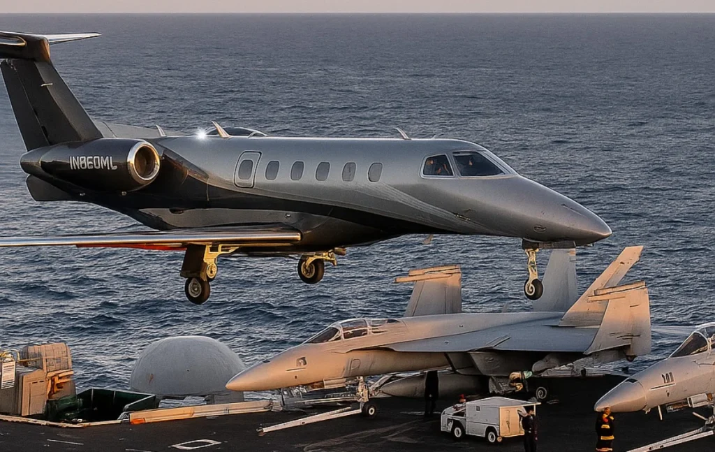 For possibly the first time ever, a civilian plane was allowed to fly within 10 feet of the USS Abraham Lincoln, a US supercarrier
