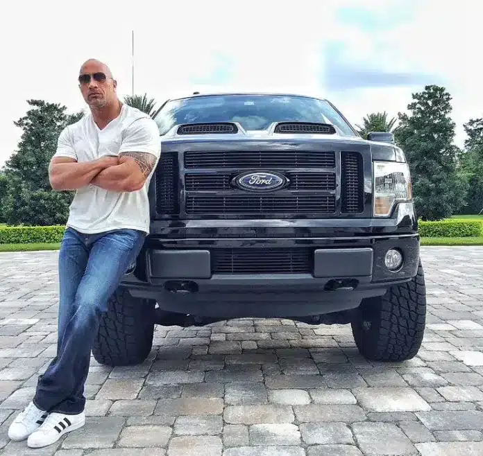 Dwayne 'The Rock' Johnson with his Ford-F-150