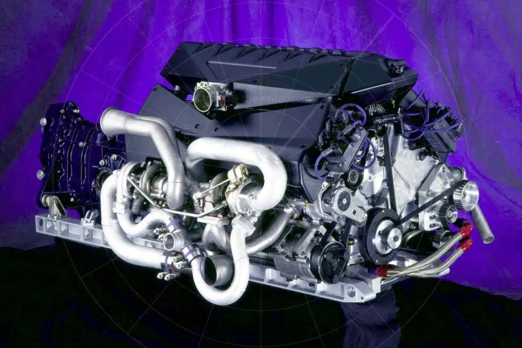 The Ford GT90 was powered by this absolutely incredible 5.9 liter, quad-turbocharged V12 engine - producing 720bhp.
