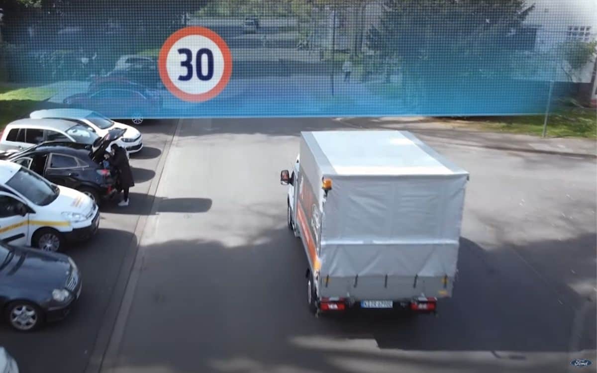 The Ford geo-fence tested in Cologne streets in Germany.,
