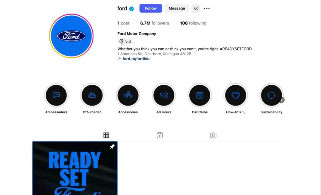 Ford has just deleted every single one of its posts on Instagram in a mysterious social-media reset