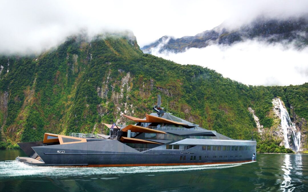 This 262-foot concept yacht is inspired by an active volcano