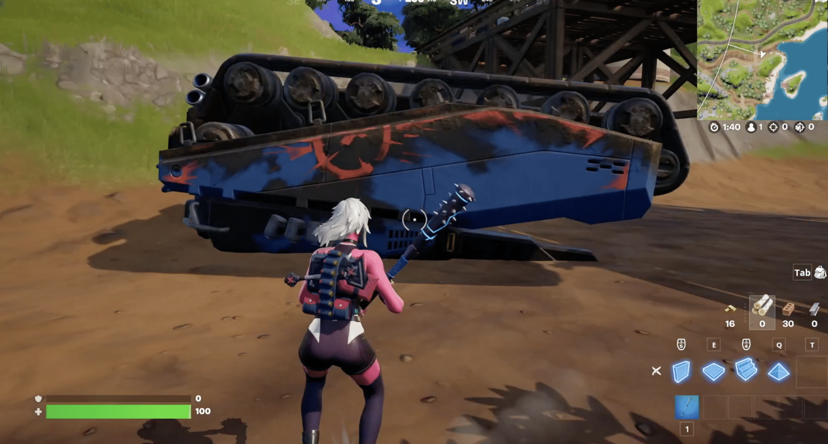 How to flip a car or tank in Fortnite