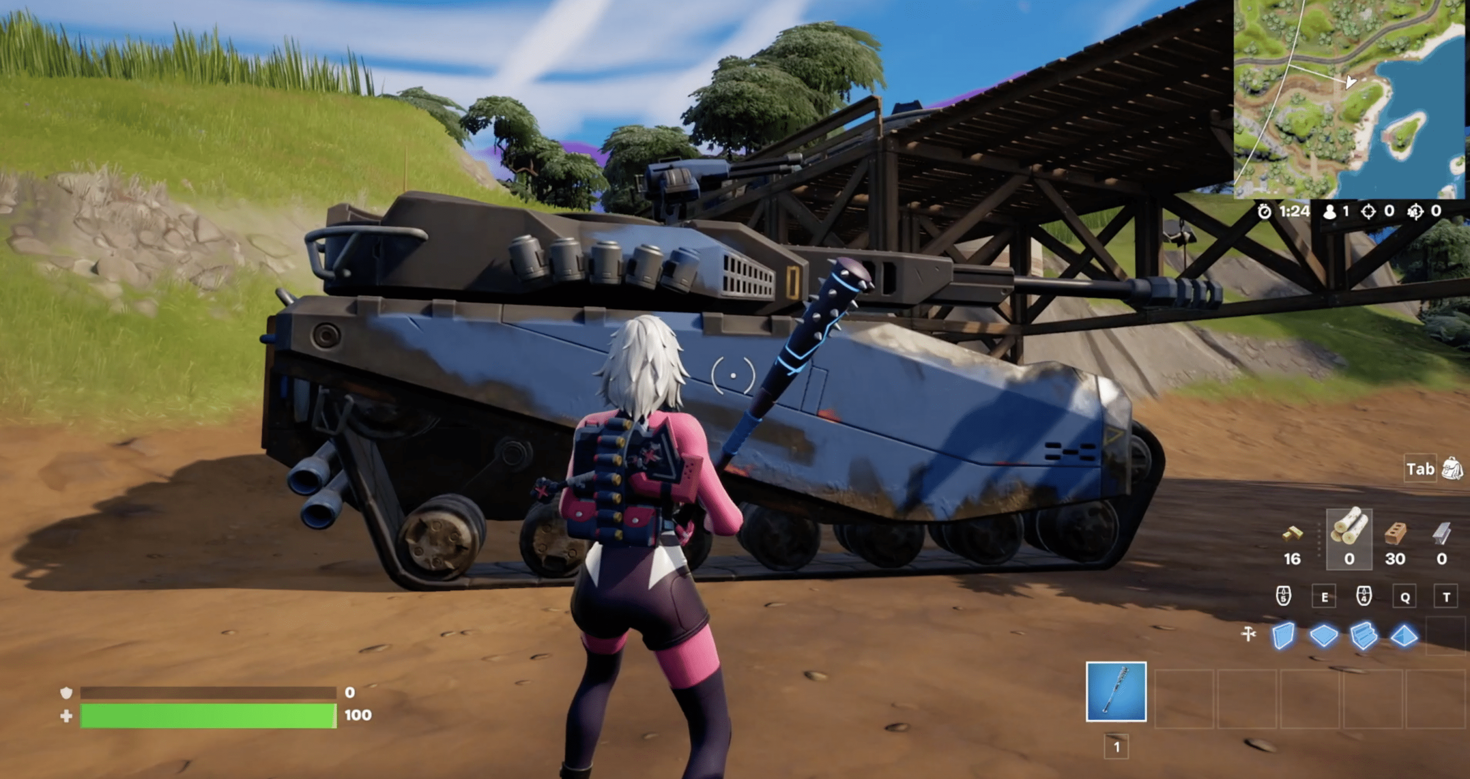 Flipping a car or tank in fortnite