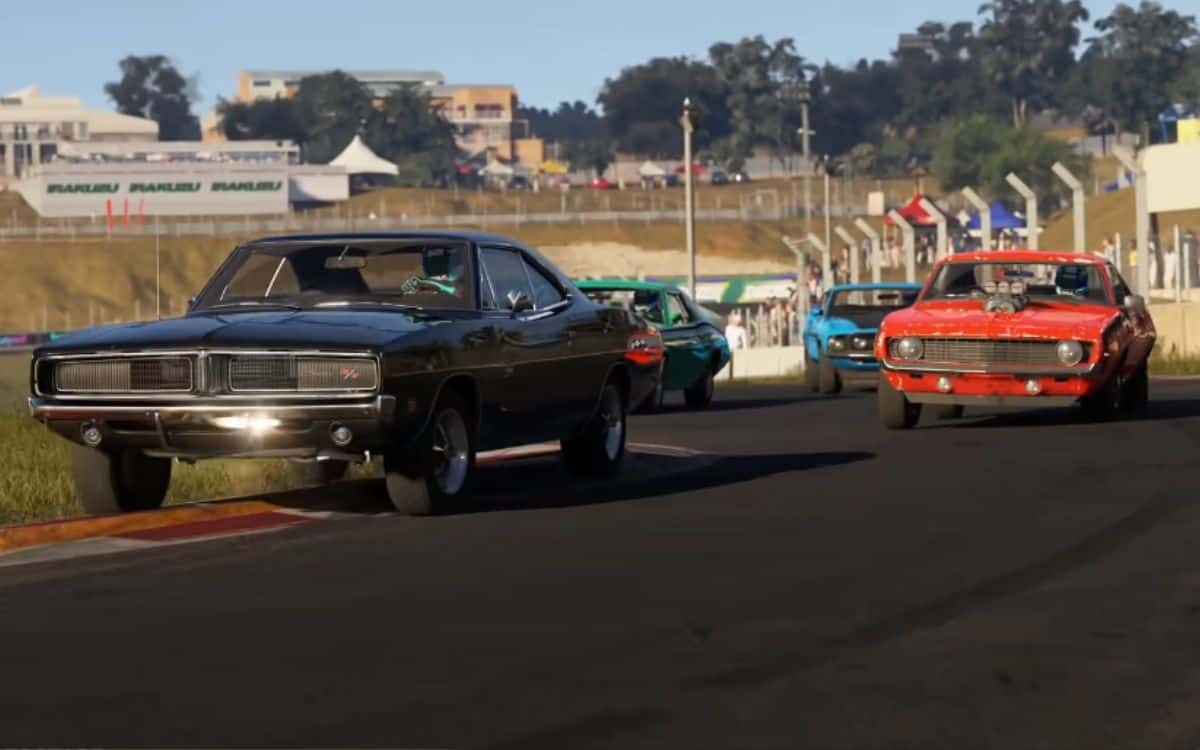 Muscle cars race in the new Forza Motorsport trailer.