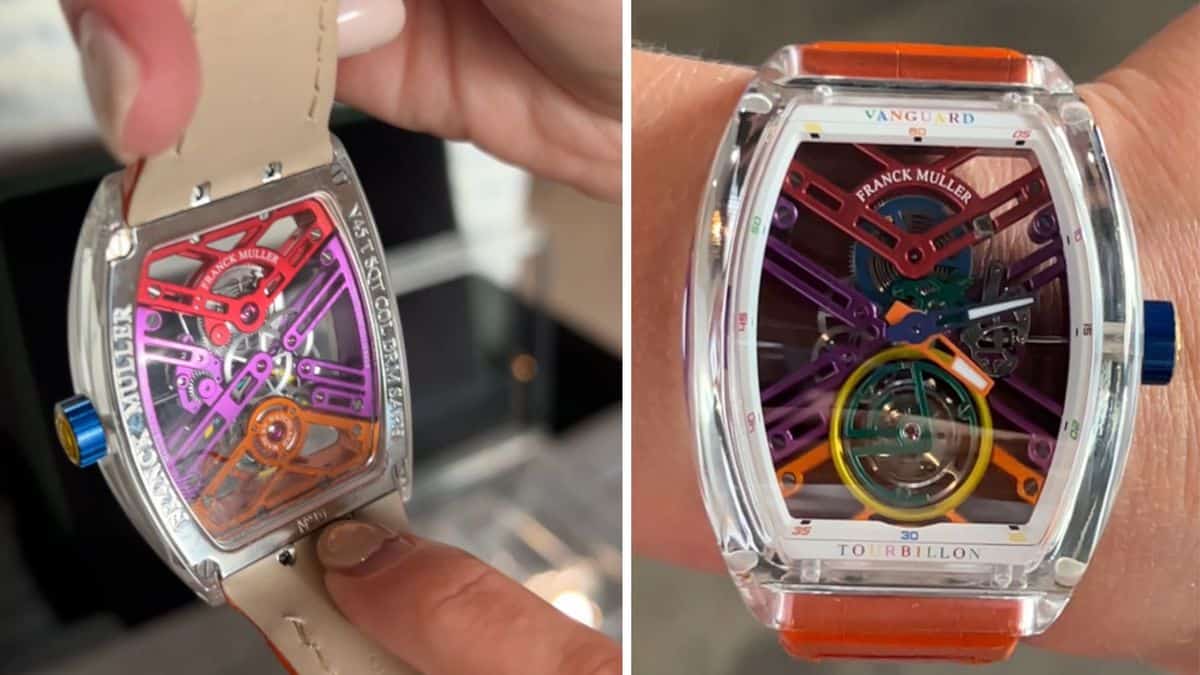 The back and face of the Franck Muller watch.