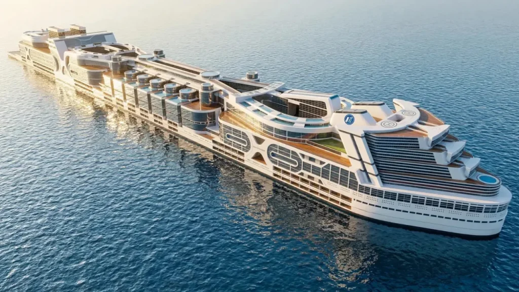 $16 billion mile-long cruise ship would permanently carry 80,000 people at sea and become 'floating city' where people live