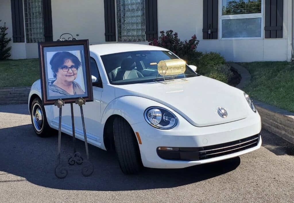 The woman's dying wish was for someone to win her 2016 Volkswagen Beetle