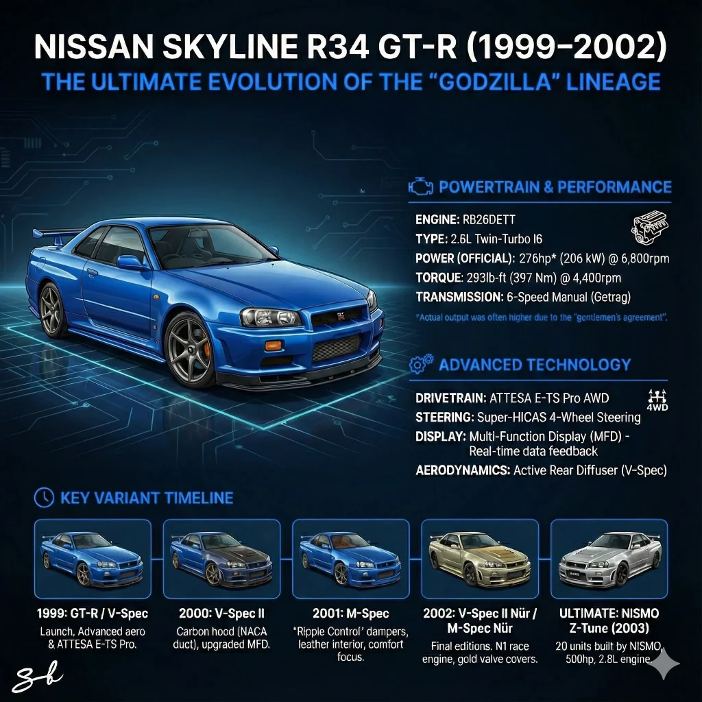 Man allegedly traded an ultra-rare R34 Nissan Skyline GT-R V Spec II for a Nissan Leaf EV to save money on gas