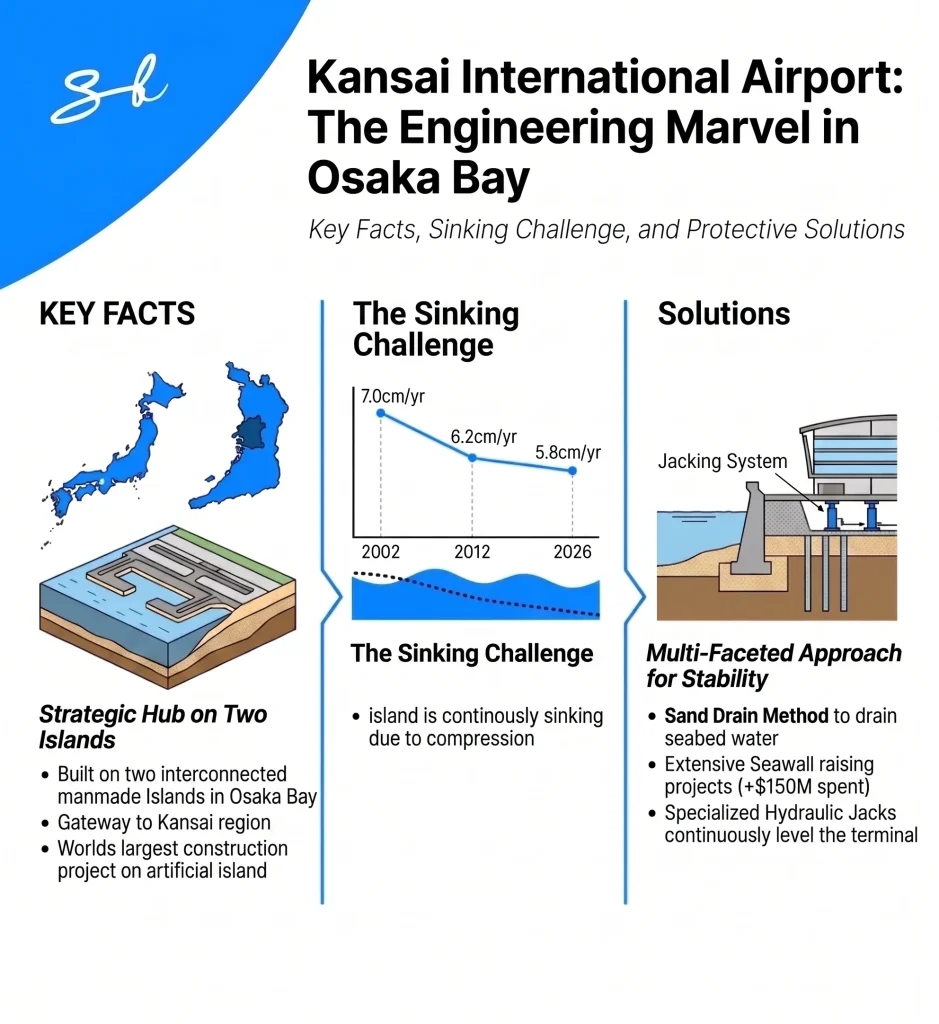 Japan has spent an eye-watering amount of money trying to stop its record-breaking $20 billion airport from sinking into the sea