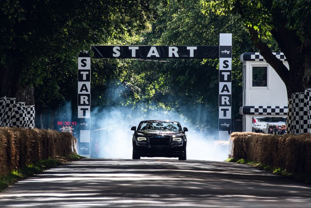 Rolls-Royce starting the hillclimb track at 2021 Goodwood Festival of Speed