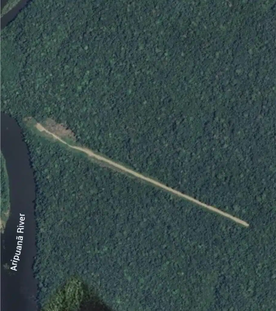 Isolated runway in Brazil jungle