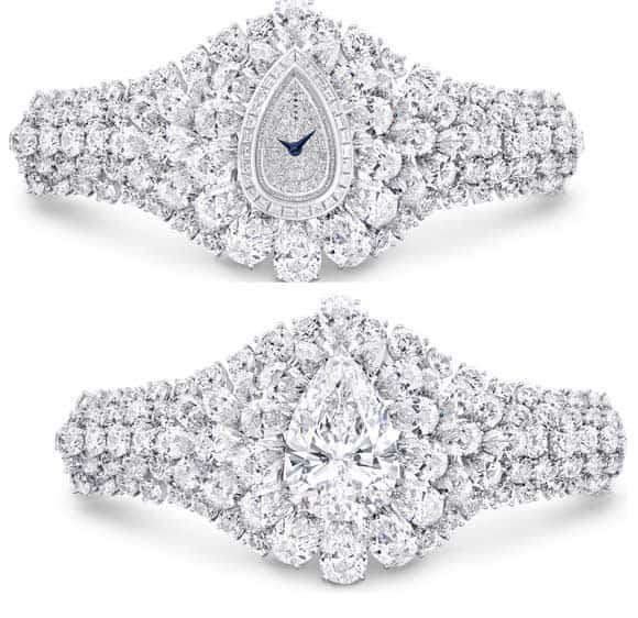 The Graff Fascination watch, with and without the diamond ring.