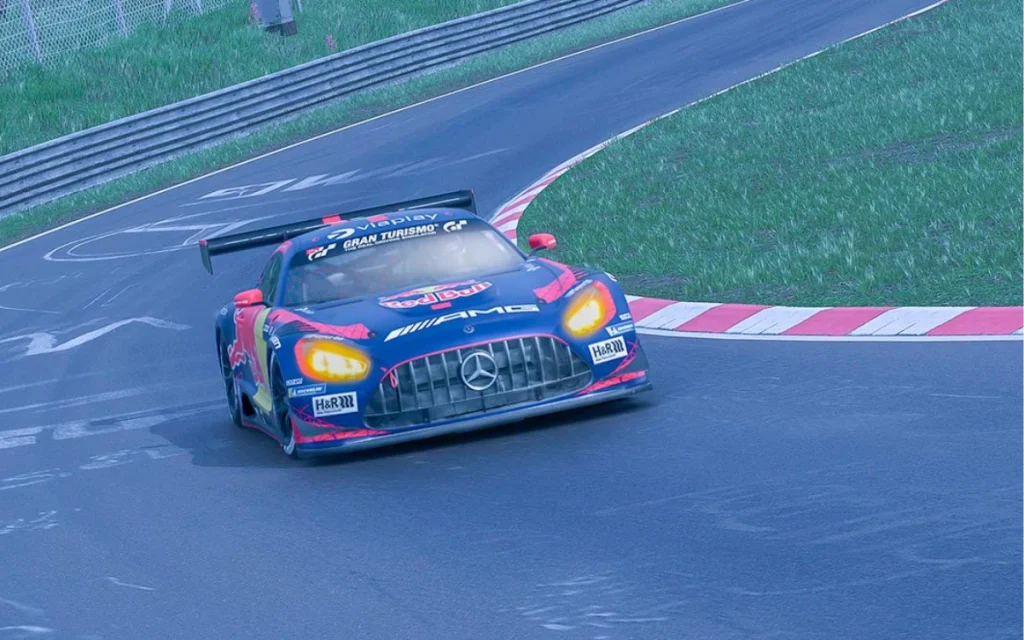 The Red Bull Mercedes AMG GT3 proved just how far graphics have come when a Gran Turismo 7 screenshot became almost indistinguishable from real life.