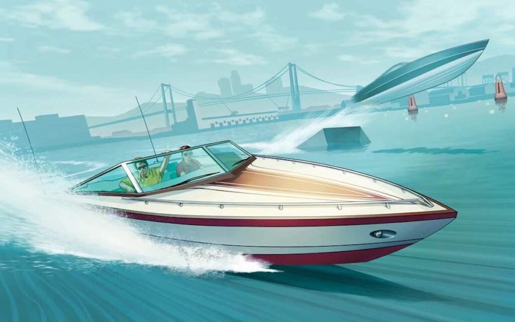 Boats racing in Grand Theft Auto Online