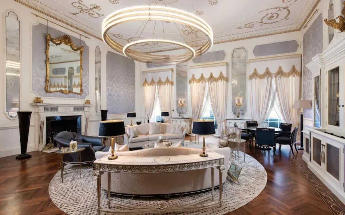The main living room of the former Gucci HQ mansion
