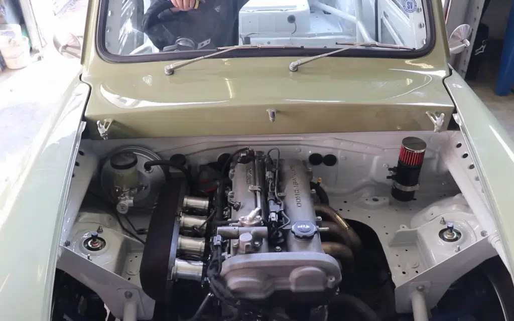 Guy took a rust bucket classic Ford and transformed it into a lethal race car