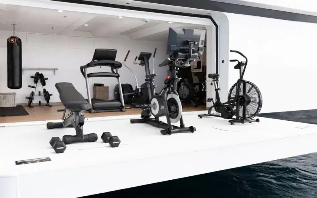 Luxurious gym in Wayfinder owned by Bill Gates